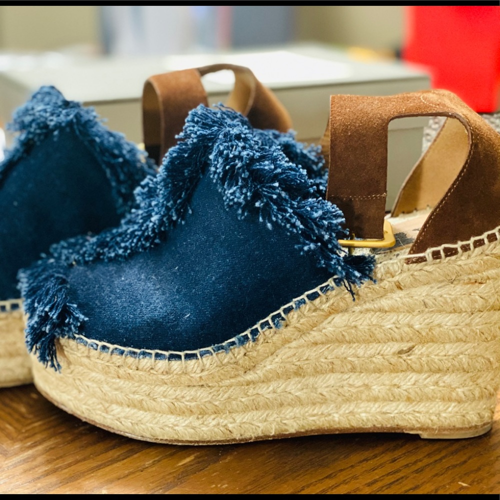 Chloe denim wedge